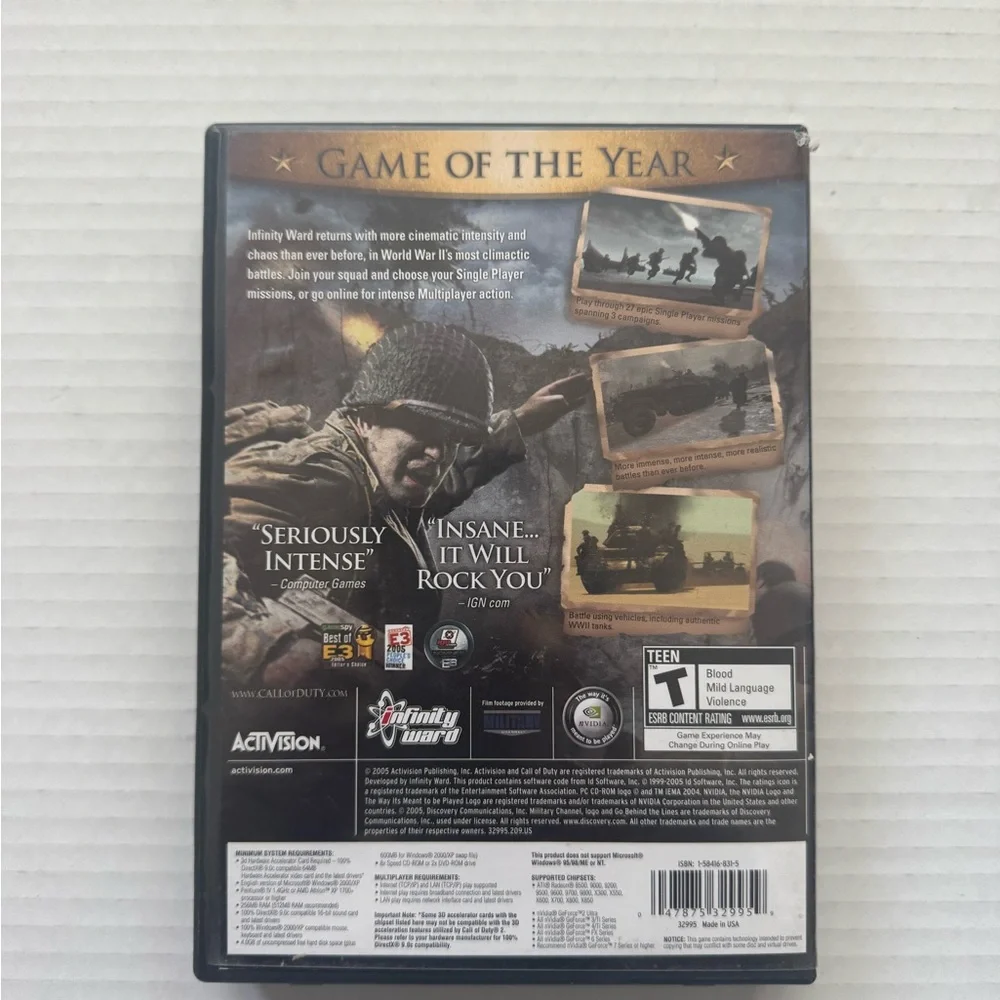 Call of Duty 2: Game of the Year (PC, 2005) 6 Disks And Manual CIB